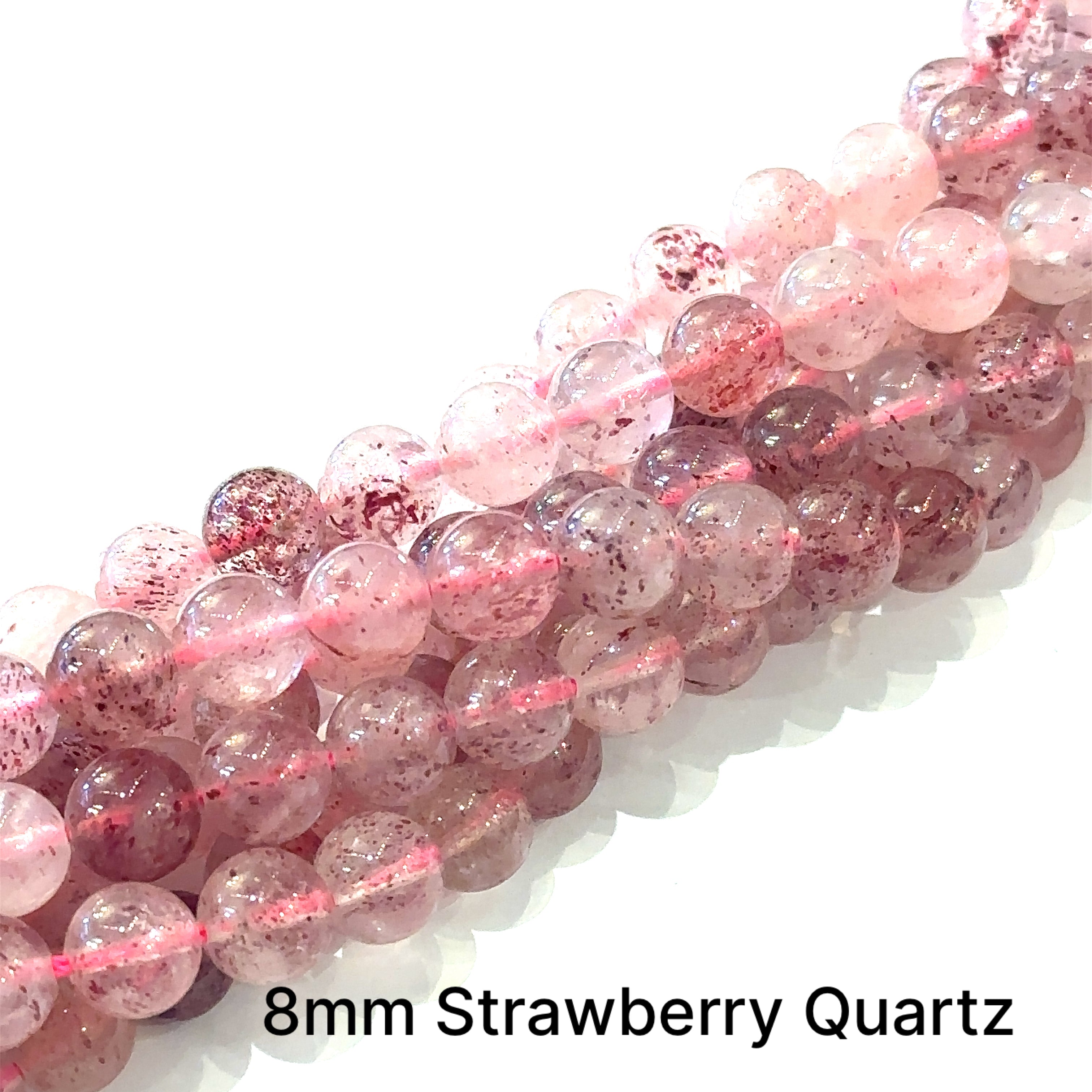 Strawberry Quartz gemstone strands, jewelry supplies