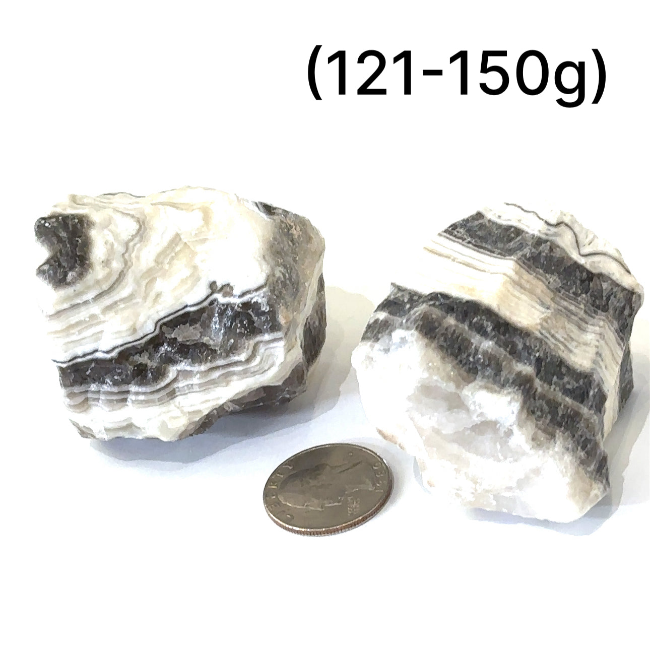 Zebra Calcite,  Raw gemstone (Mexico)