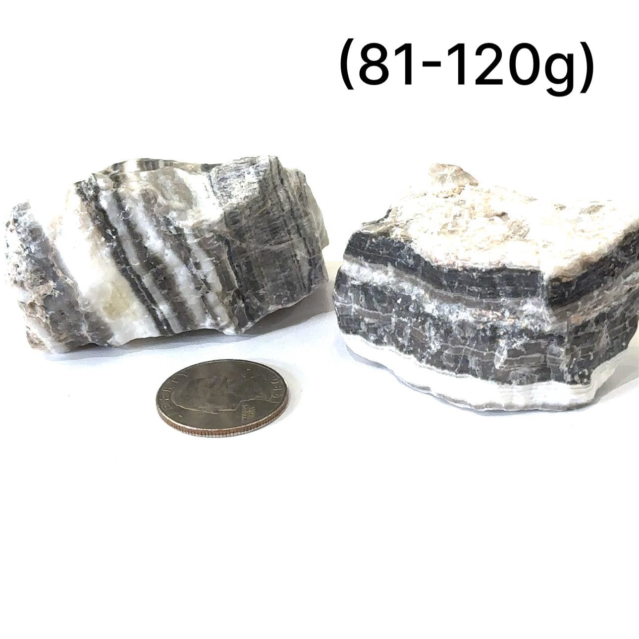 Zebra Calcite,  Raw gemstone (Mexico)