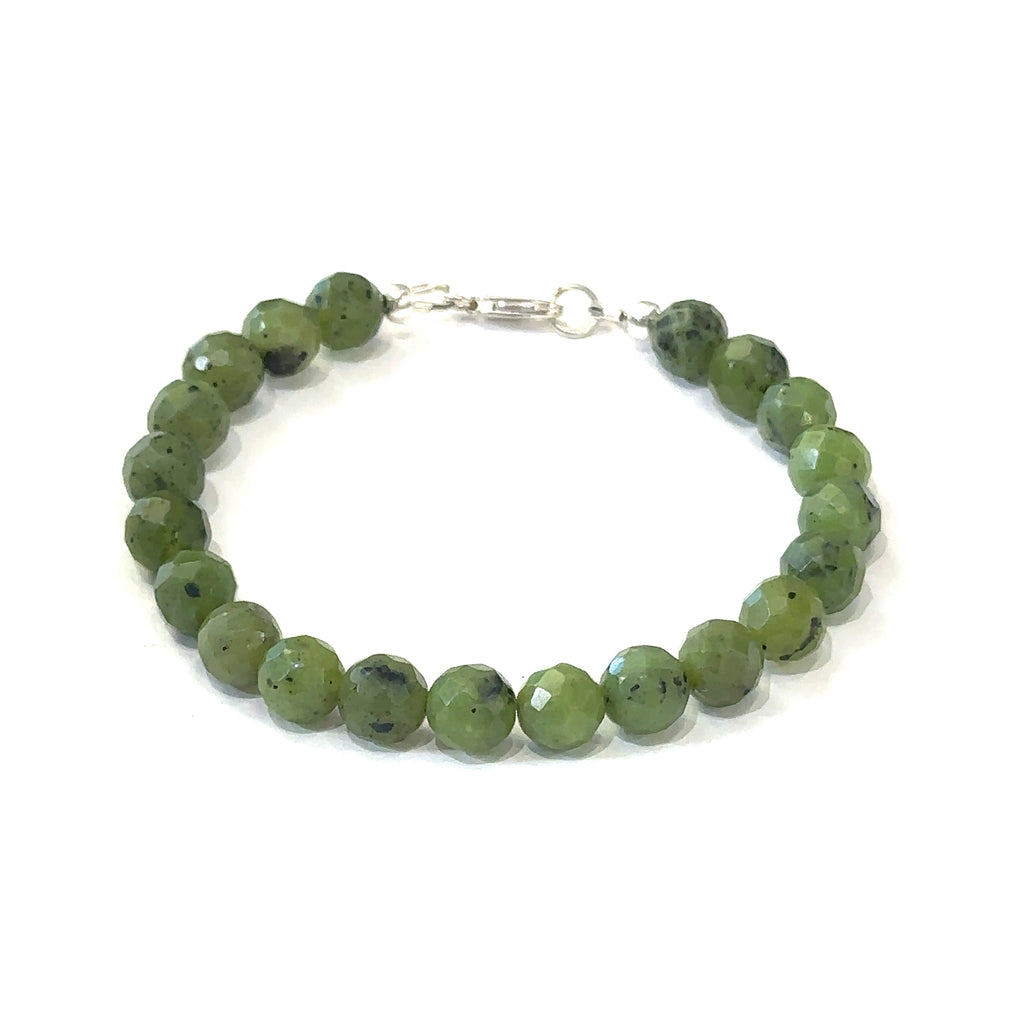 Green Jade (Canadian) Gemstone Beaded Bracelet
