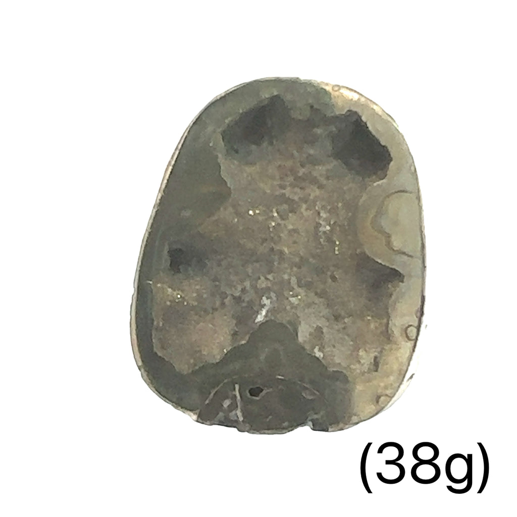 Ammonite with Pyrite gemstone slice, Raw gemstone