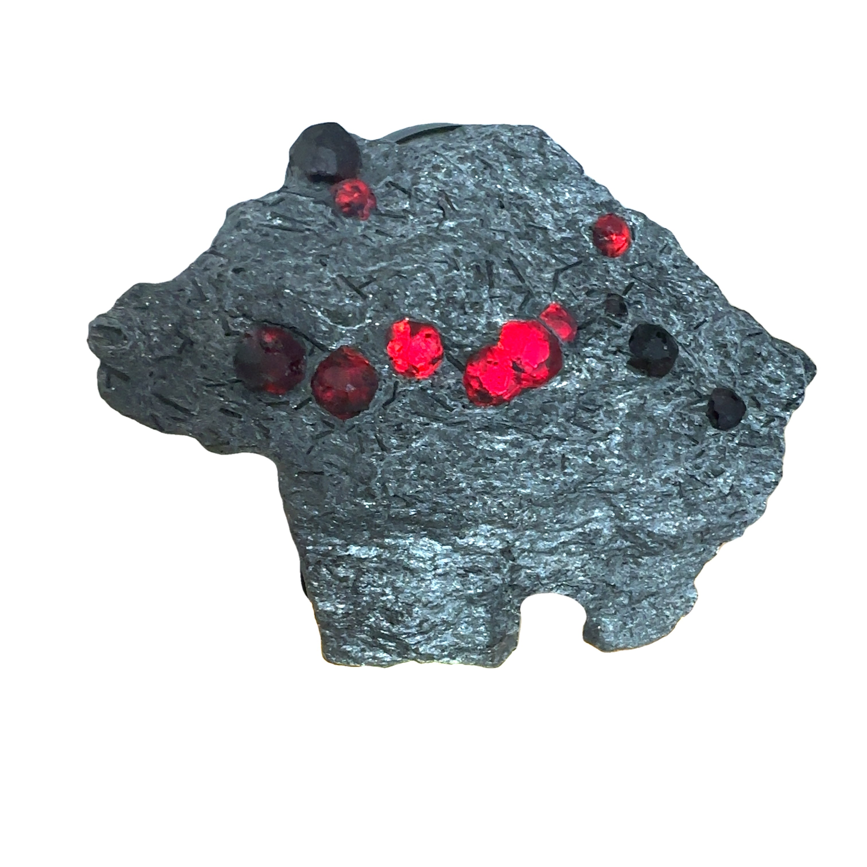 Almandine Garnet Raw Gemstone with Graphite – Ethically Sourced Crystal from Red Embers Mine, Massachusetts