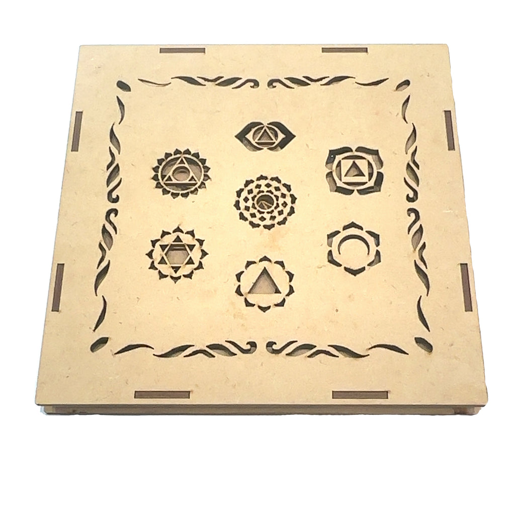 7-Chakra Gemstone Hearts Set  on white front and center, up close cover view