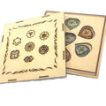 7-Chakra Gemstone Hearts Set  on white front and center view