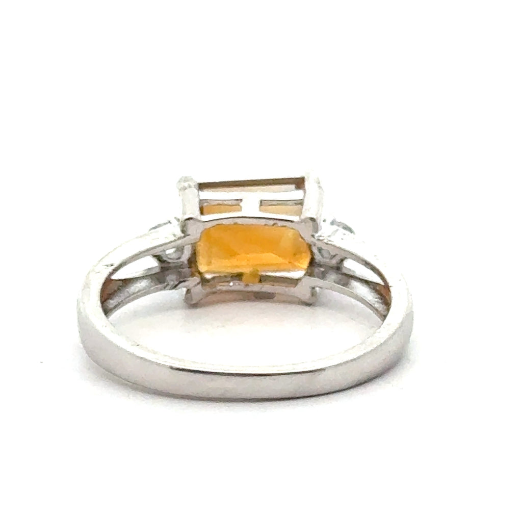  9x7 Citrine gemstone Ring on white center back view