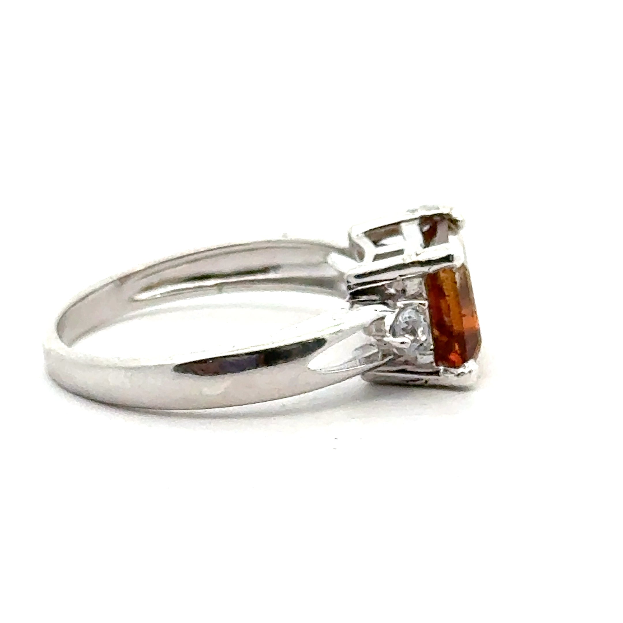 9x7 Citrine gemstone Ring on white right side view