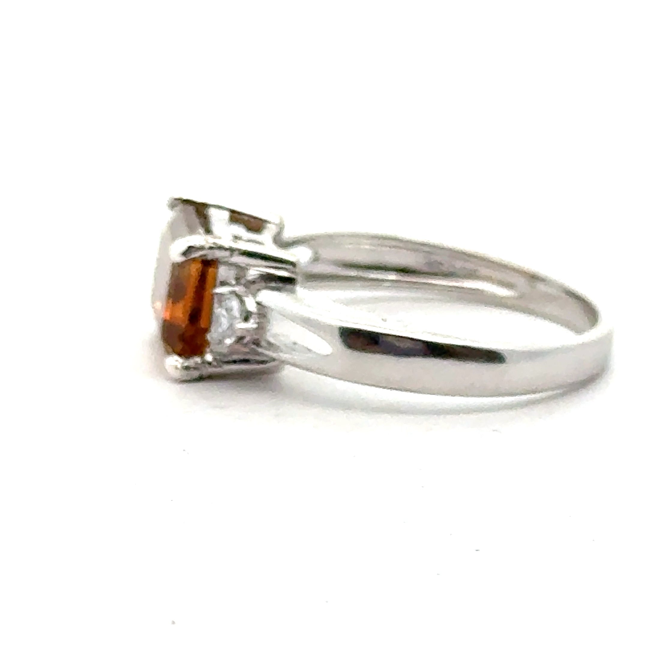  9x7 Citrine gemstone Ring on white side view 