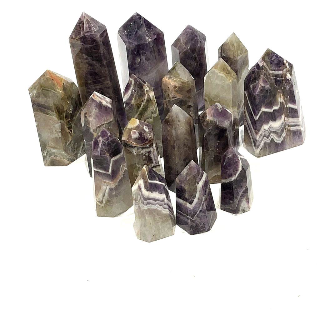 Amegreen Gemstone Tower grouping on white front overview