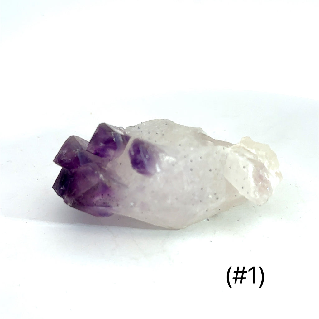 Amethyst Raw Gemstone Collector’s Piece #1 on white front overview 