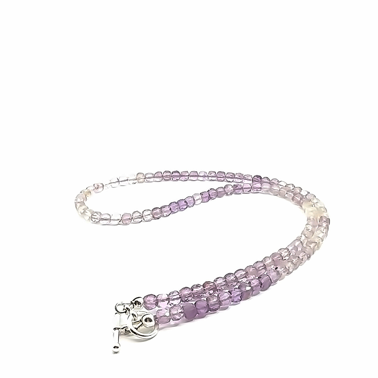 Ametrine Gemstone Necklace  on white long center bottom overview