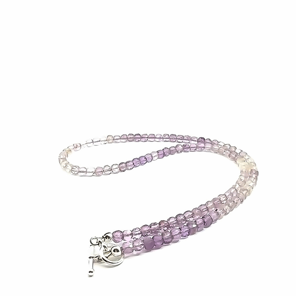 Ametrine Gemstone Necklace  on white long center bottom overview