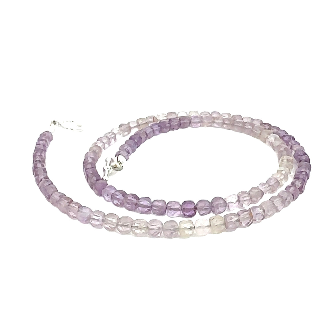 Ametrine Gemstone Necklace  on white spiral left side center overview