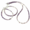 Ametrine Gemstone Necklace with matching bracelets on white center overview