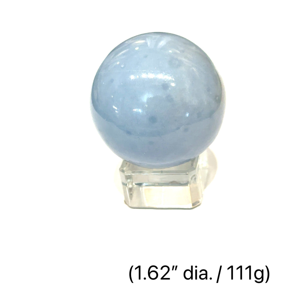 Angelite Gemstone Sphere  1.62'' dia./ 111g  front view