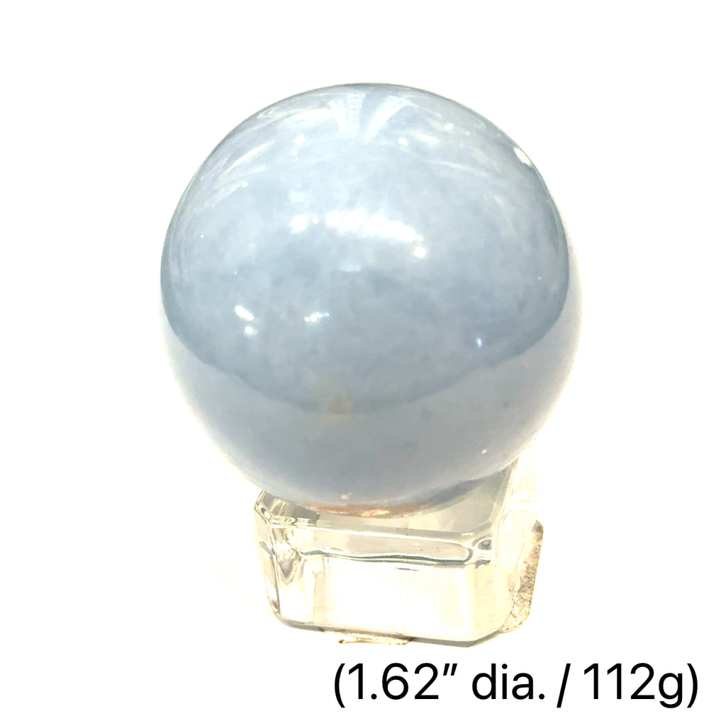Angelite Gemstone Sphere  1.62'' dia./ 112g  front view