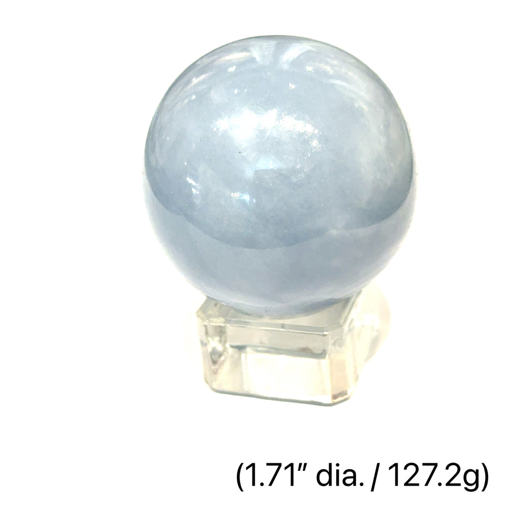 Angelite Gemstone Sphere  1.71'' dia./ 127.2g  front view