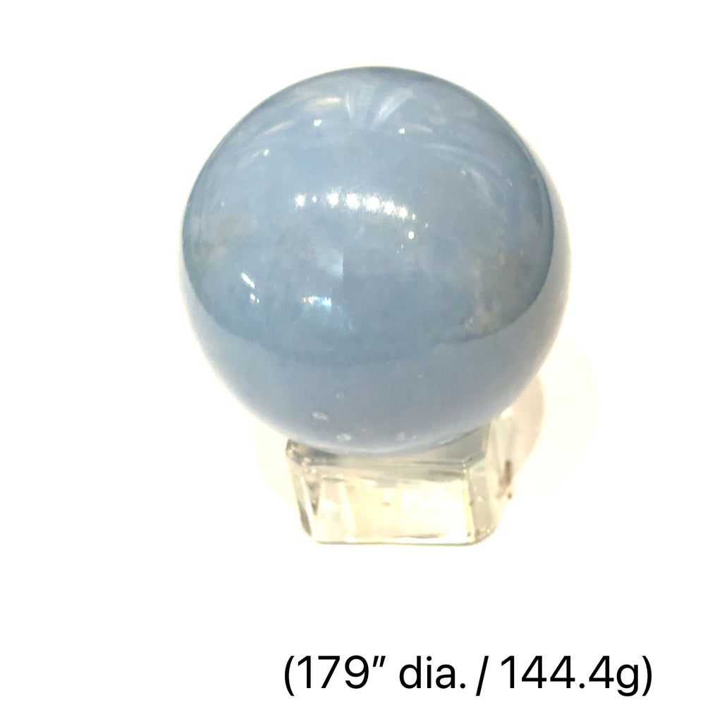 Angelite Gemstone Sphere  1.79'' dia./ 144.4g  front view