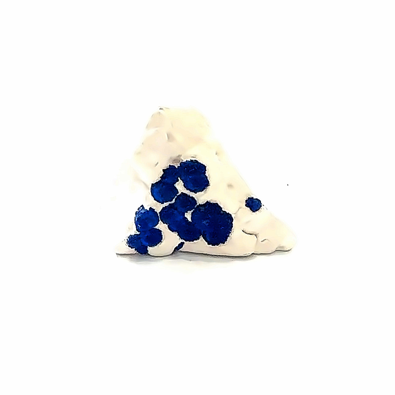 Azurite “Sun” Raw Gemstone A on white overview