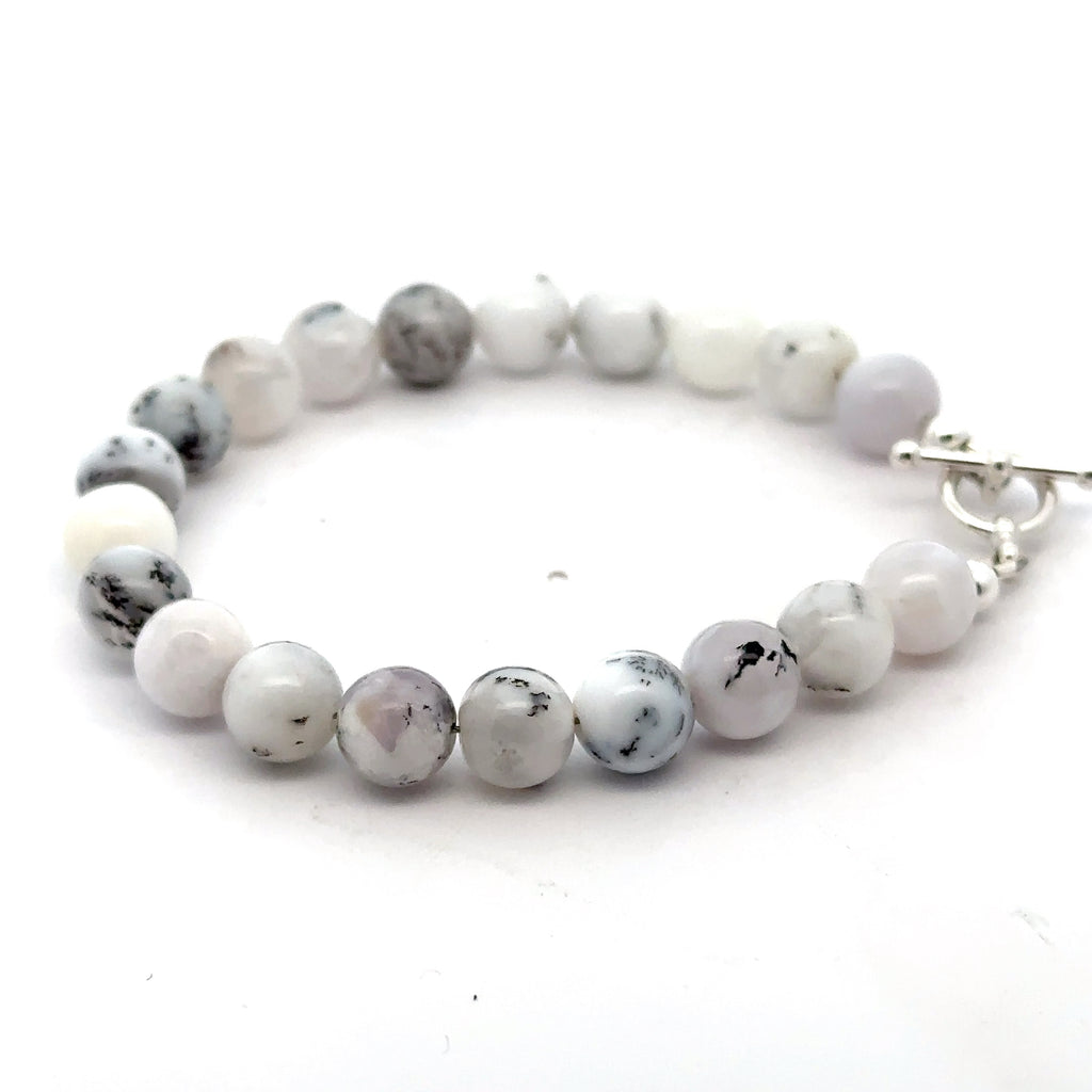 Dendritic Opal  Beaded Gemstone Bracelet, Jewelry