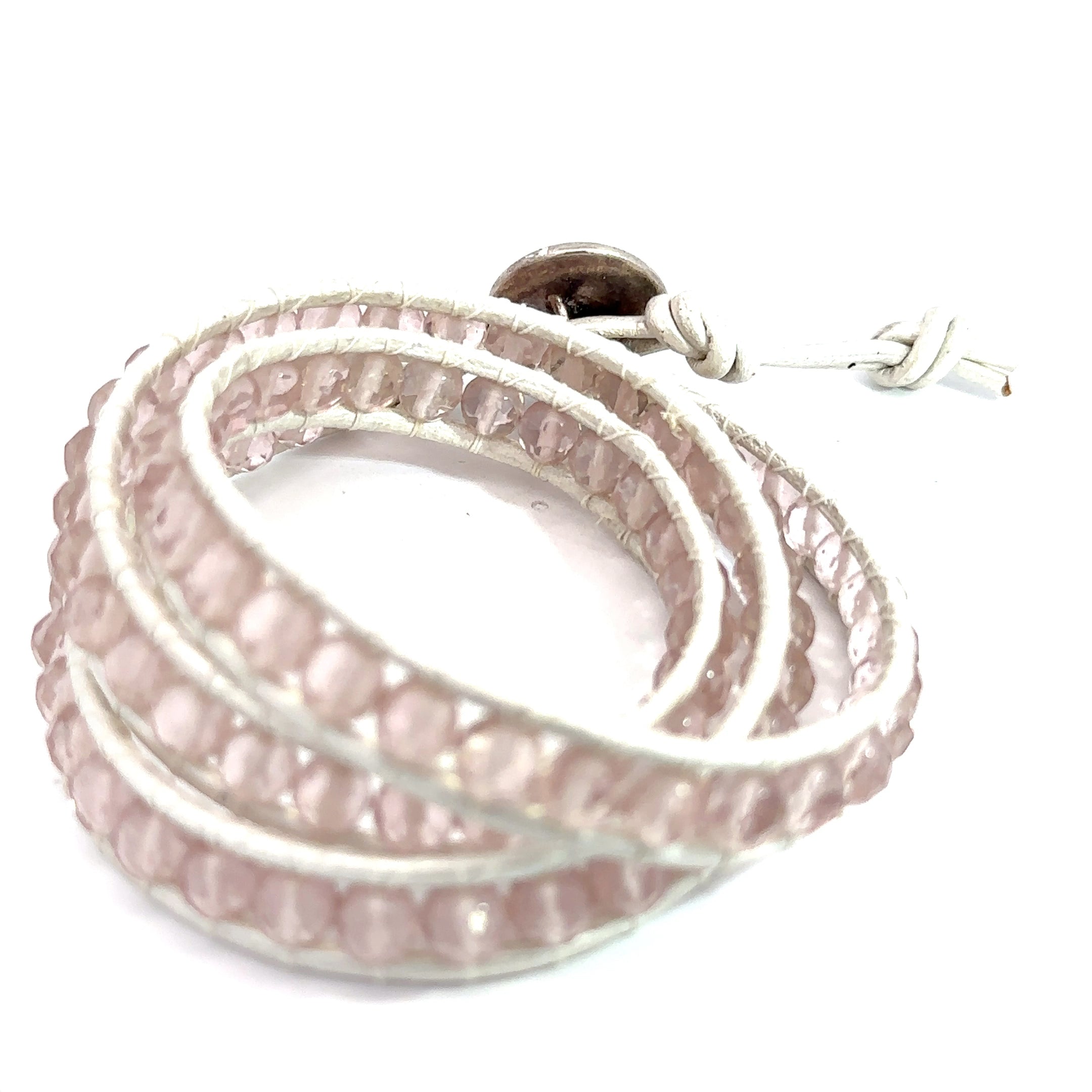 Cape Amethyst Leather Wrap Bracelet, faceted Gemstone Bracelet