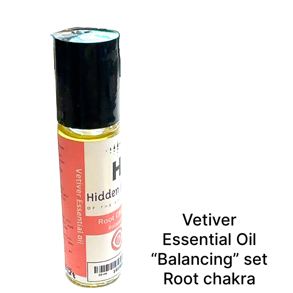 Balancing Series Chakra Essential Oil Blends Vetiver front view