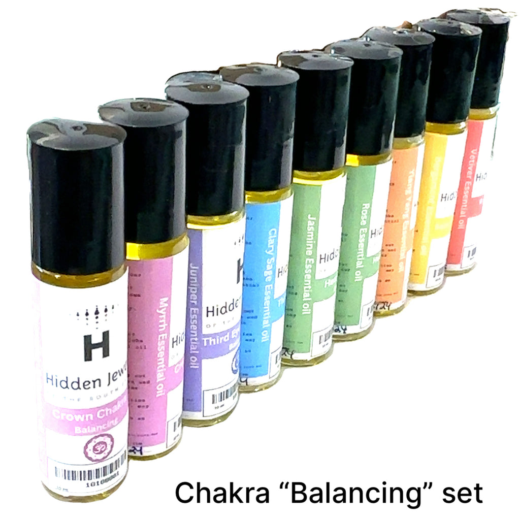 Balancing Series Chakra Essential Oil Blends grouping front view