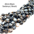 Black Sardonyx Gemstone Strand – 16" on white long overview