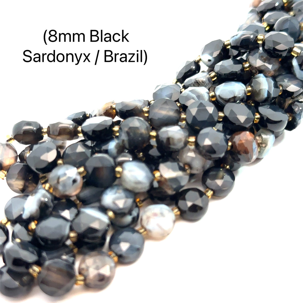 Black Sardonyx Gemstone Strand – 16" on white long overview