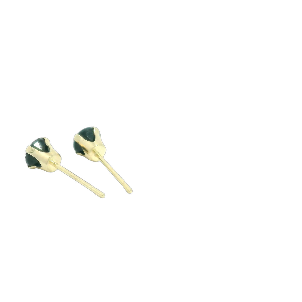 Black Spinel Gemstone Earrings on white front left angle back overview