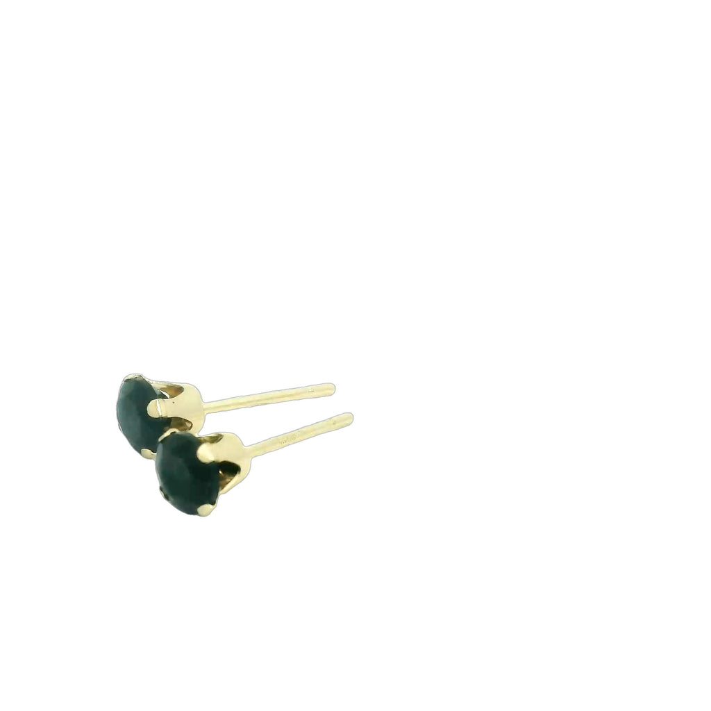 Black Spinel Gemstone Earrings on white front left angle front overview