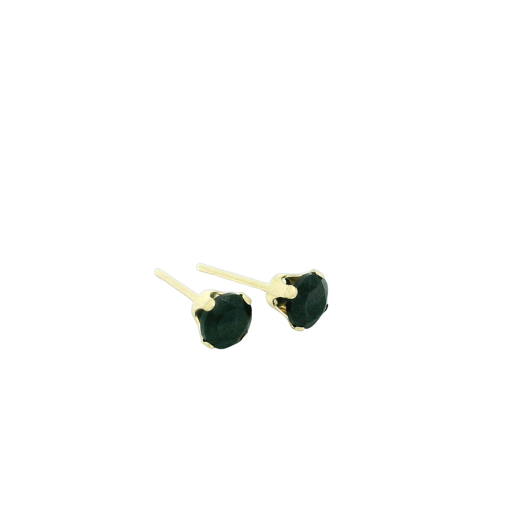 Black Spinel Gemstone Earrings on white front left angle overview
