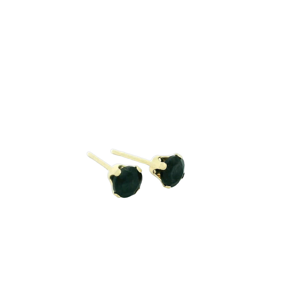 Black Spinel Gemstone Earrings on white front left angle view