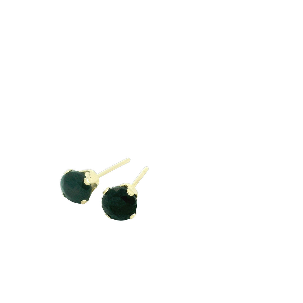 Black Spinel Gemstone Earrings on white front right angle front overview