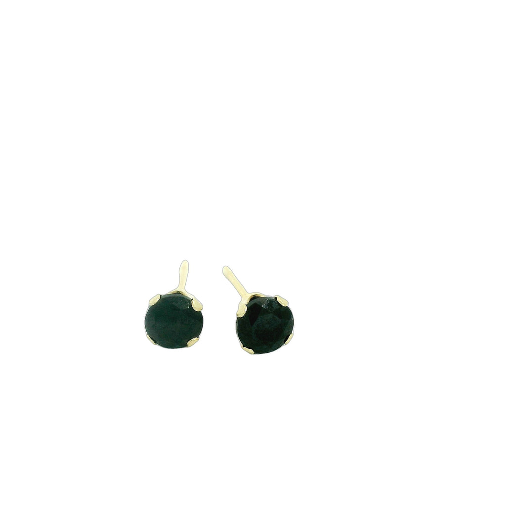 Black Spinel Gemstone Earrings on white front view