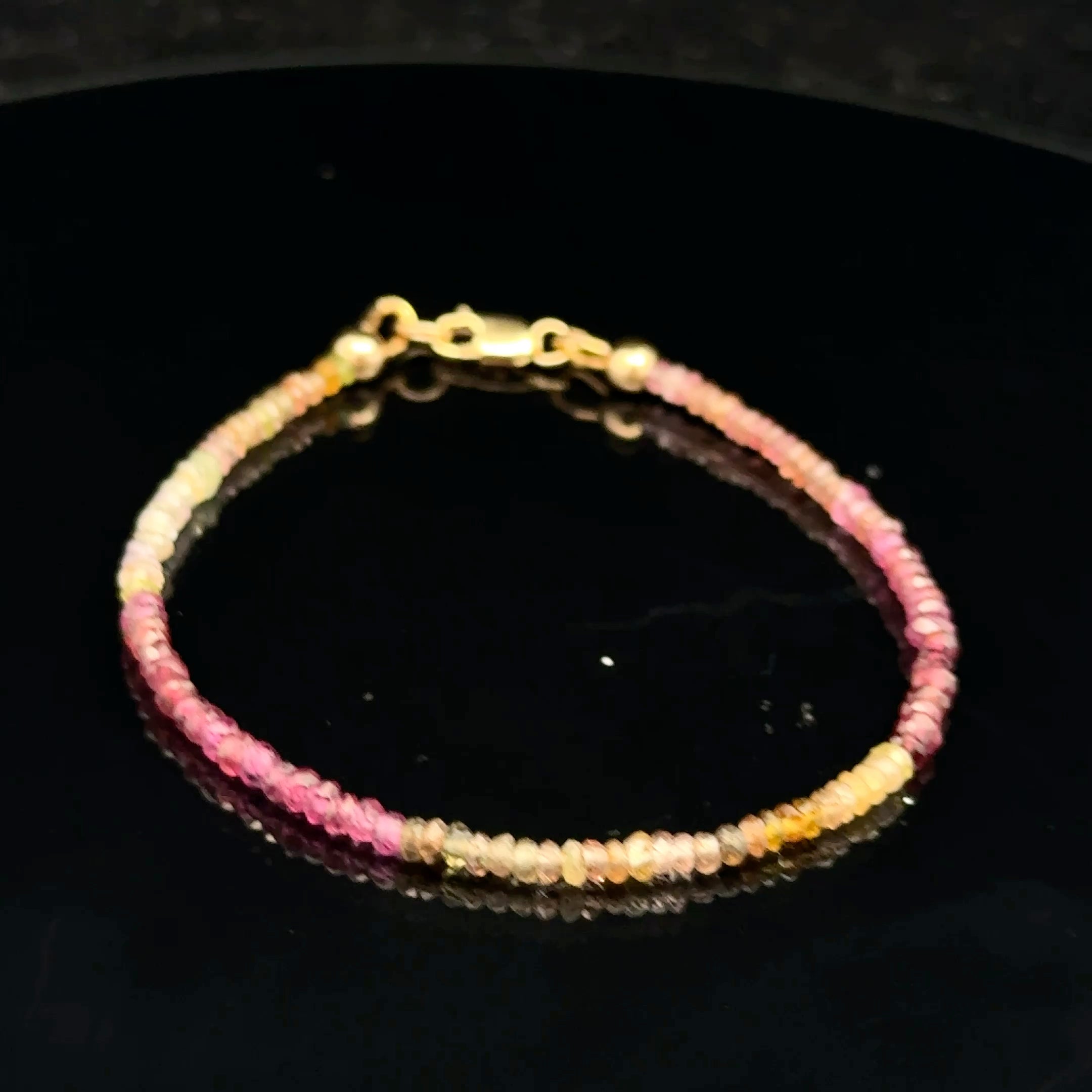 Brown sapphire bracelet with matching necklace earth tone jewelry set, on a black background size 6.75'', front view. 
