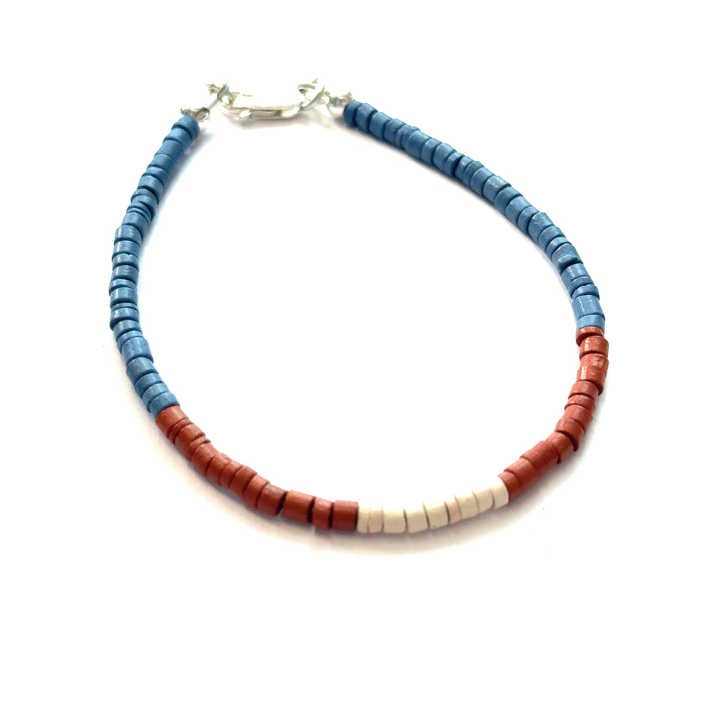 Ceramic Beaded Bracelet  on white left angle overview