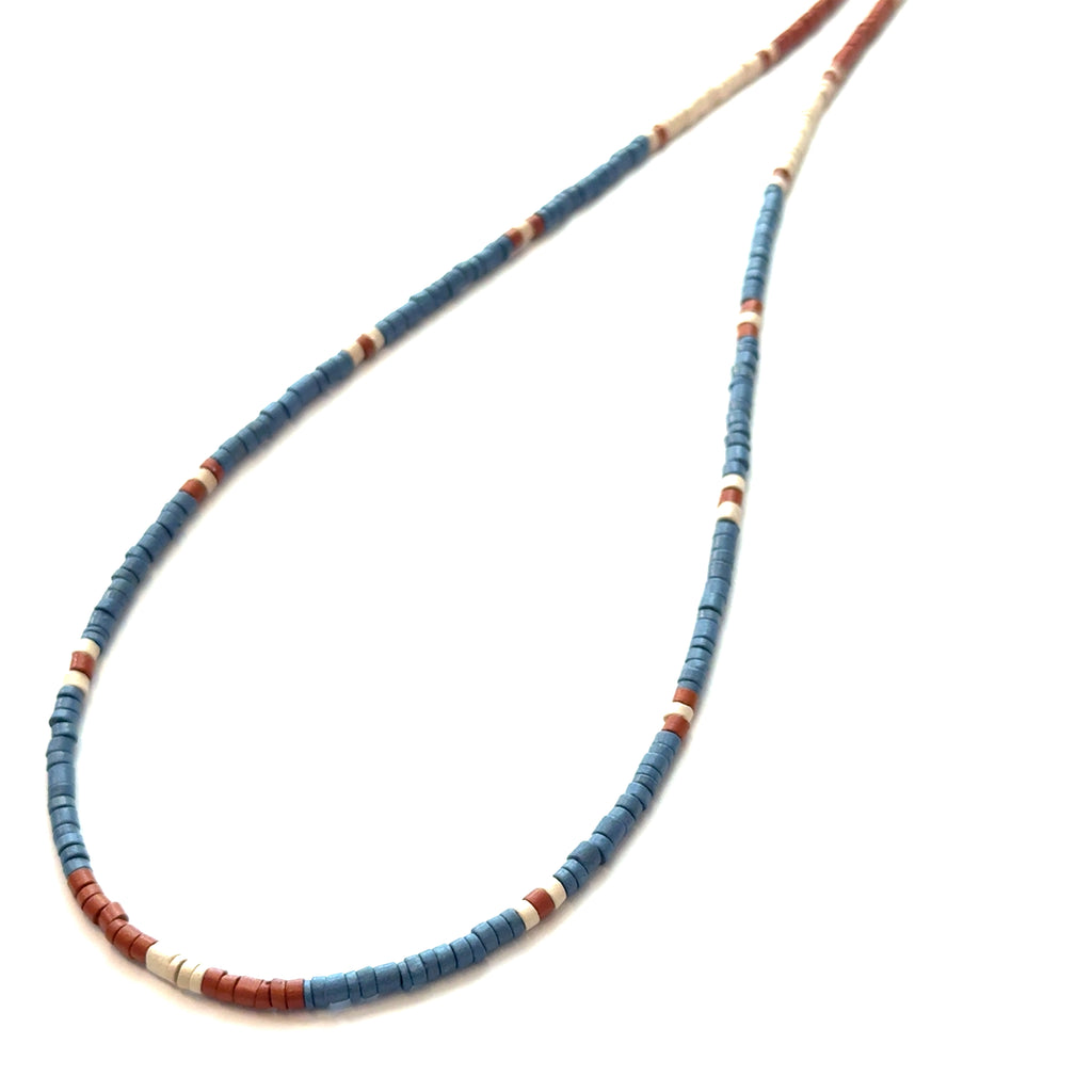 Ceramic Beaded Necklace on white front angle overview