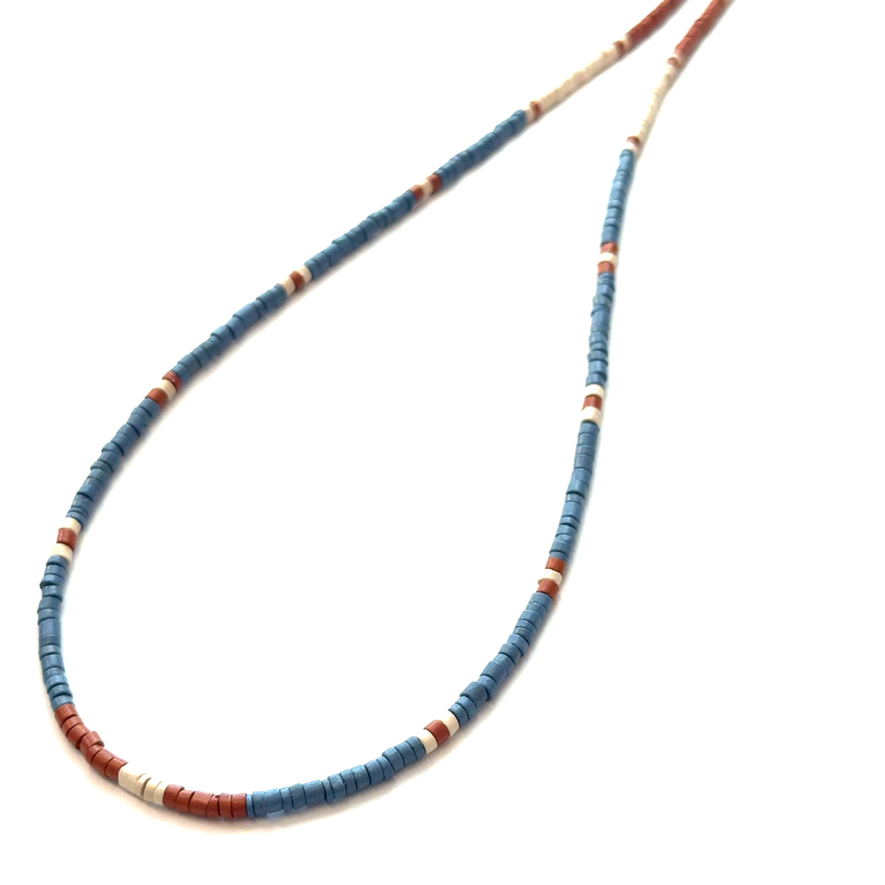 Ceramic Beaded Necklace on white front angle overview