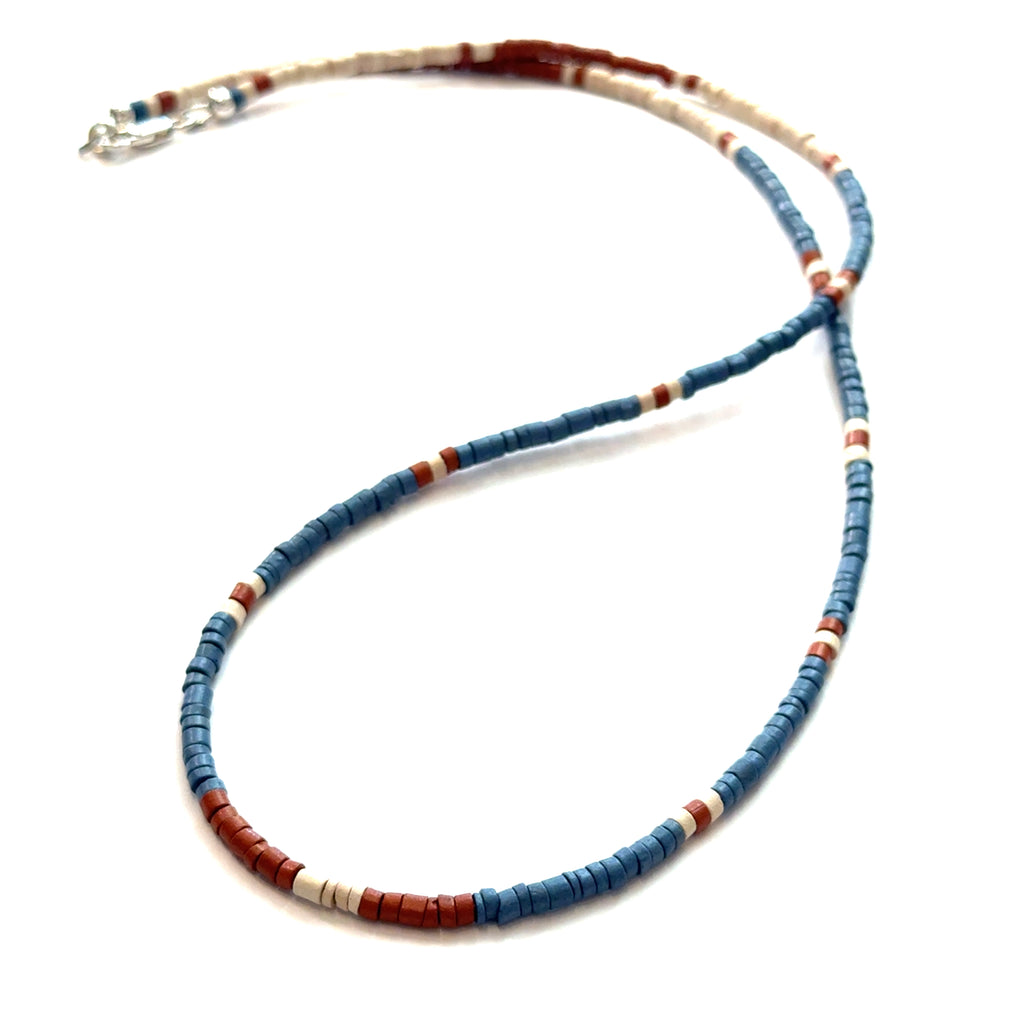 Ceramic Beaded Necklace on white front overview