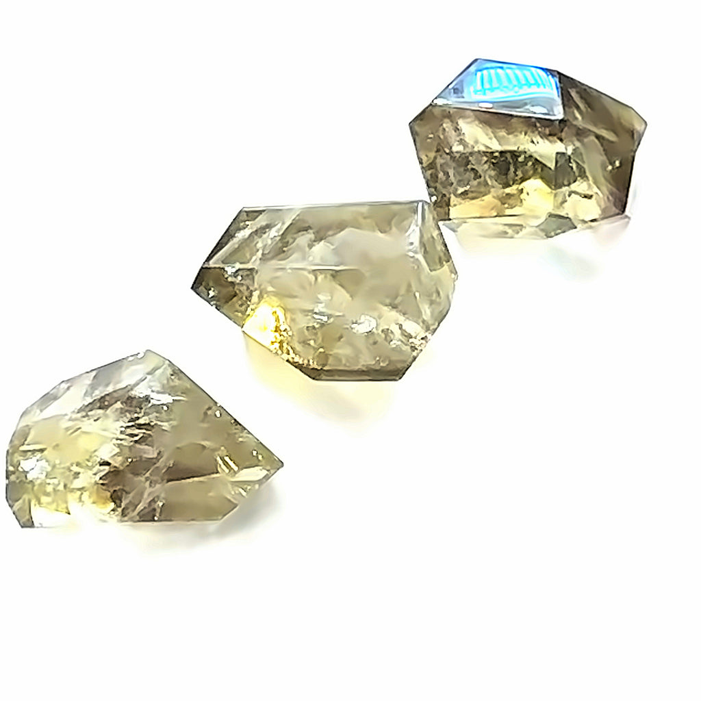 Citrine Free-Form Gemstone grouping on white overview