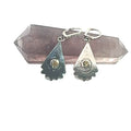 Citrine Gemstone Earrings on white resting on gemstone front overview