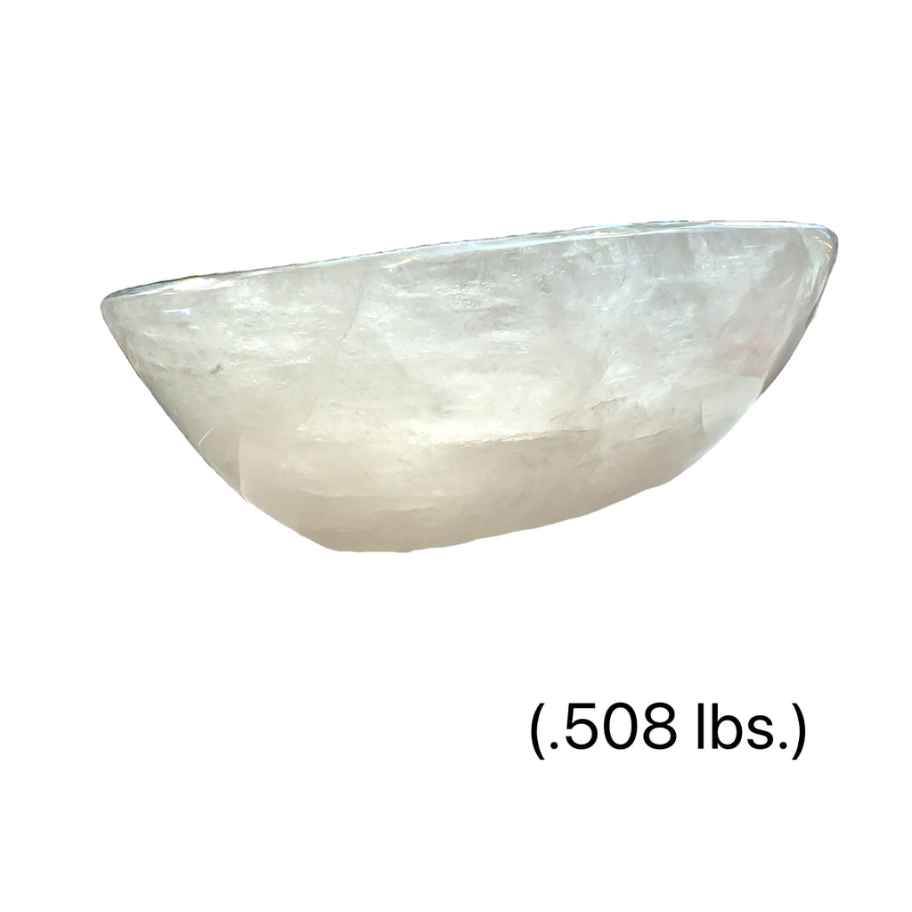 Clear Quartz Gemstone Bowl on white side overview