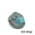 Detailed macro of Azurite and Chrysocolla stone showing mineral patterns and natural shimmer of (50-80g) on white overview