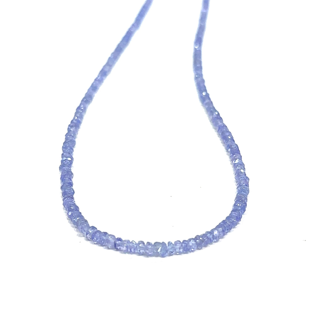 
Durable Beadalon wire Tanzanite necklace with matching bracelet option on white center long overview