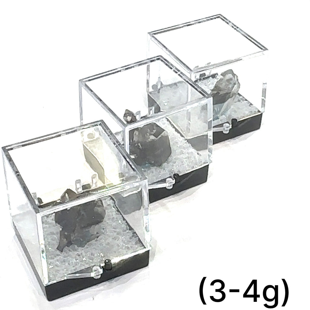 Ethically sourced Brookite in Quartz gemstone for chakra healing and spiritual growth (3-4g) in perky boxes  on a white front overview