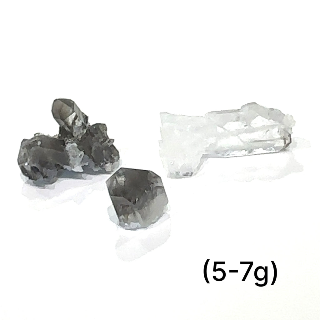 Ethically sourced Brookite in Quartz gemstone for chakra healing and spiritual growth (5-7g)   on a white front overview