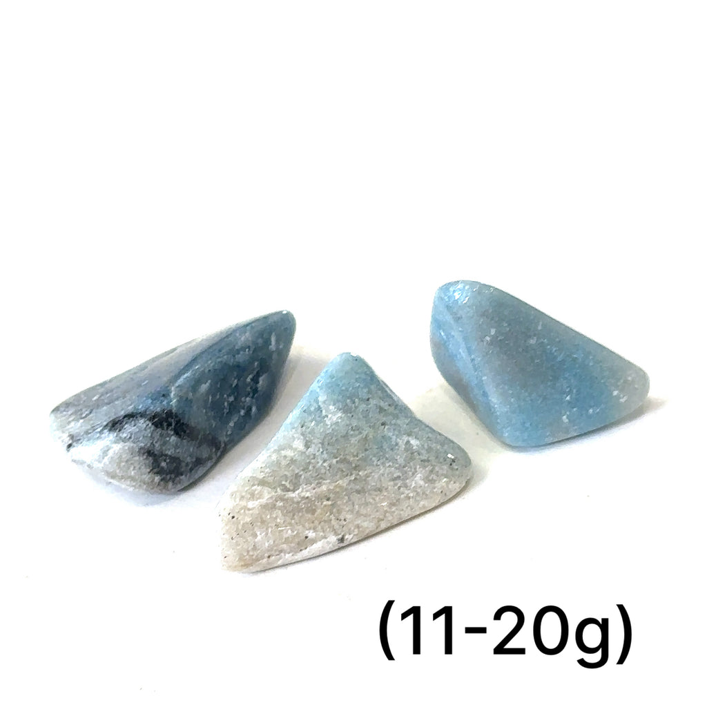 Ethically sourced tumbled Trolleite gemstone free‑form crystal for manifestation and meditation on white (11-20g) over view