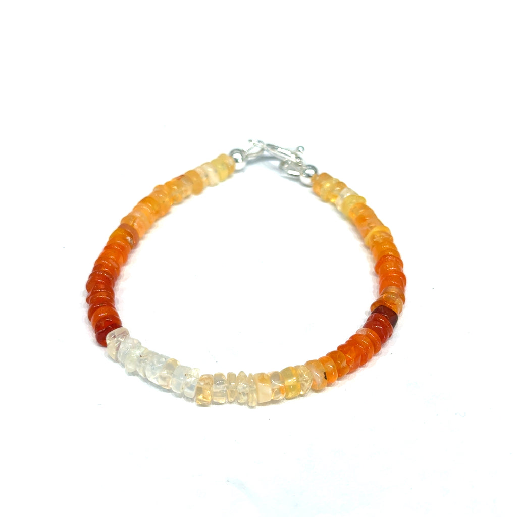 Fire Opal Gemstone bracelet  on white above