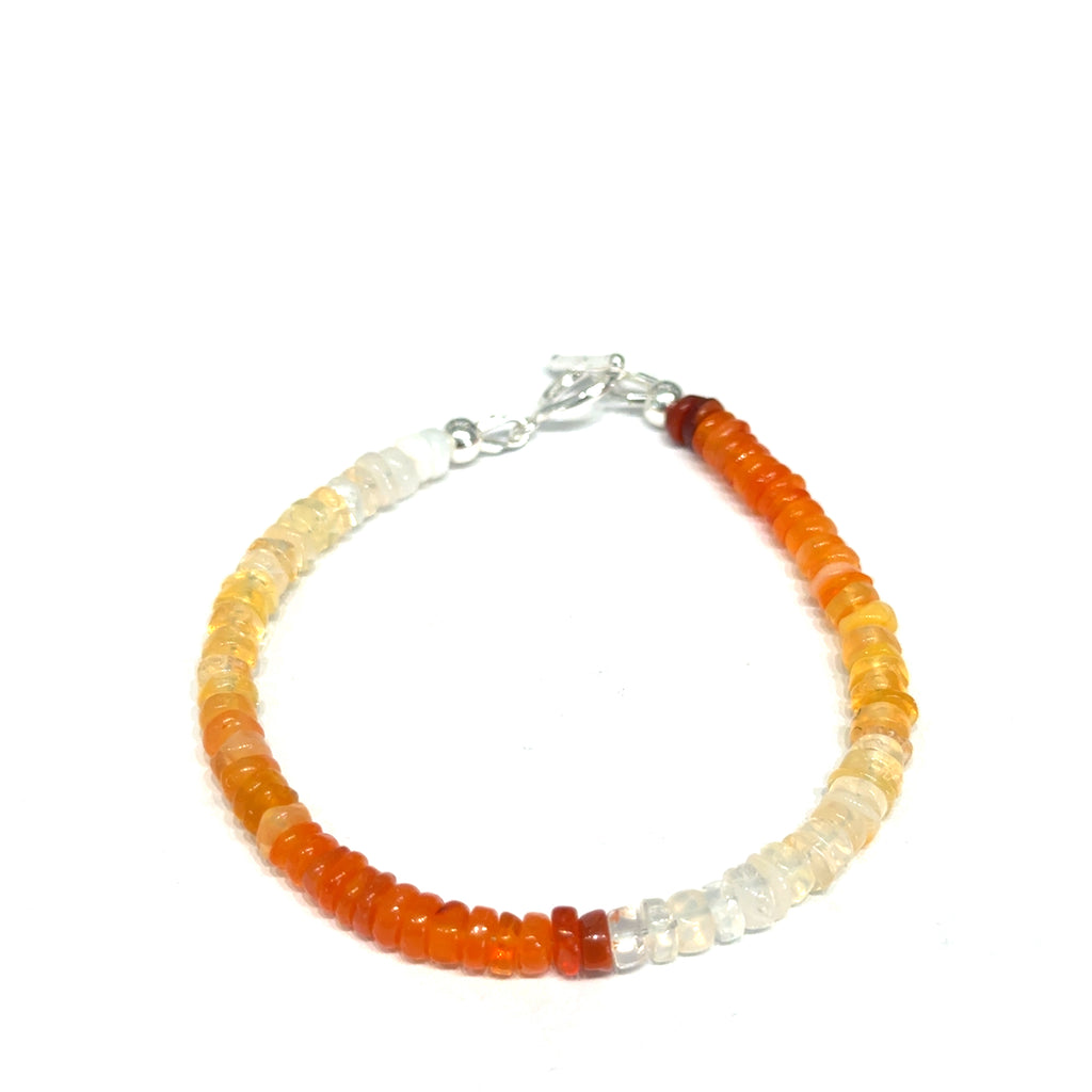 Fire Opal Gemstone bracelet  on white front