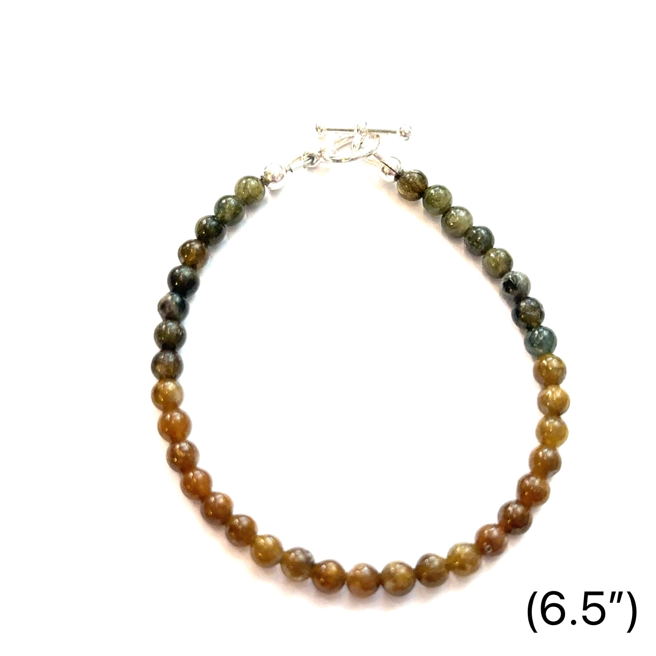Genuine Watermelon Tourmaline Gemstone Bracelet on white 4mm 6.5'' B gemstone center overview